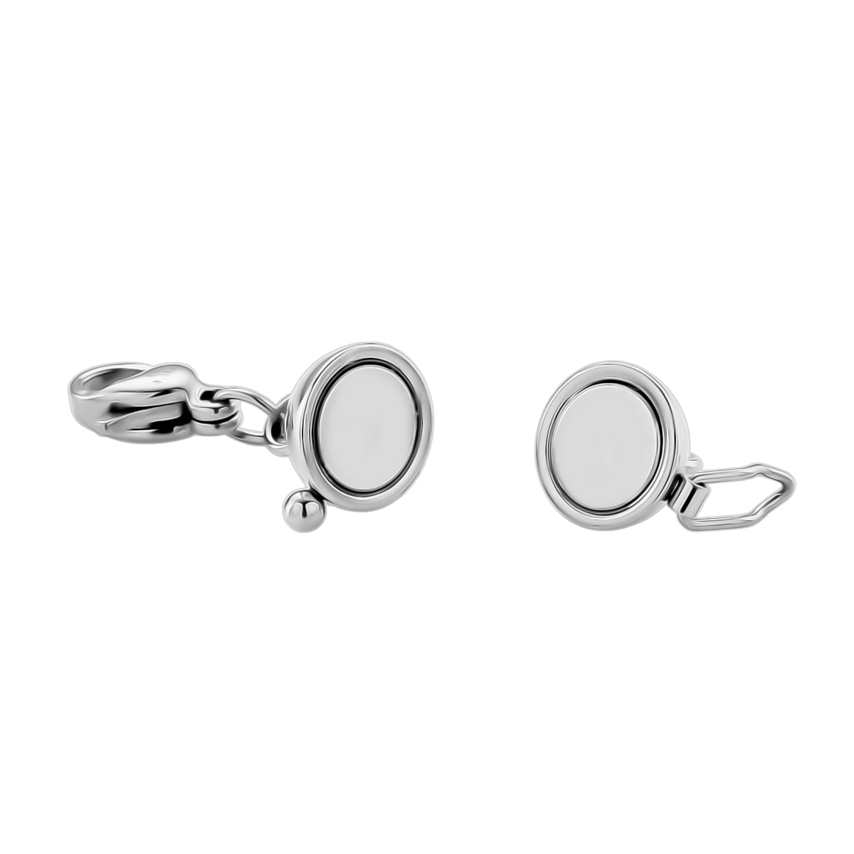 Rhodium Overlay Magnetic Lock Pure White Stainless Steel 8212785 2