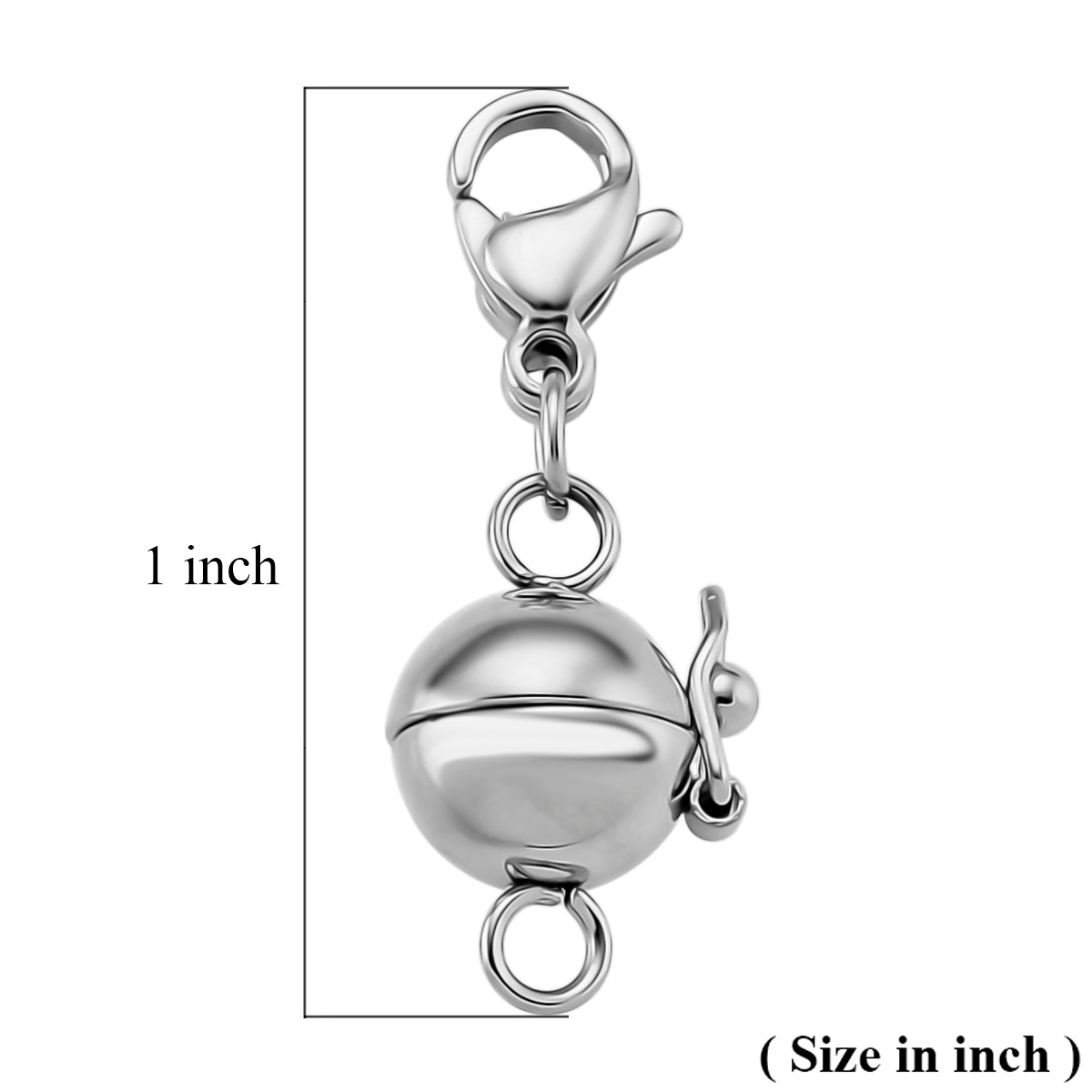 Rhodium Overlay Magnetic Lock Pure White Stainless Steel 8212785 3