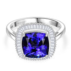 Rhapsody 950 Platinum AAAA Tanzanite & VS-E/F White Diamond Halo Ring 5.03 Ct, Platinum Wt. 6.70 Gms_8212894