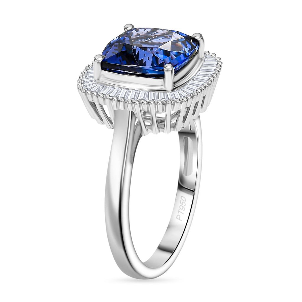Rhapsody 950 Platinum AAAA Tanzanite & VS-E/F White Diamond Halo Ring 5.03 Ct, Platinum Wt. 6.70 Gms_8212894_4