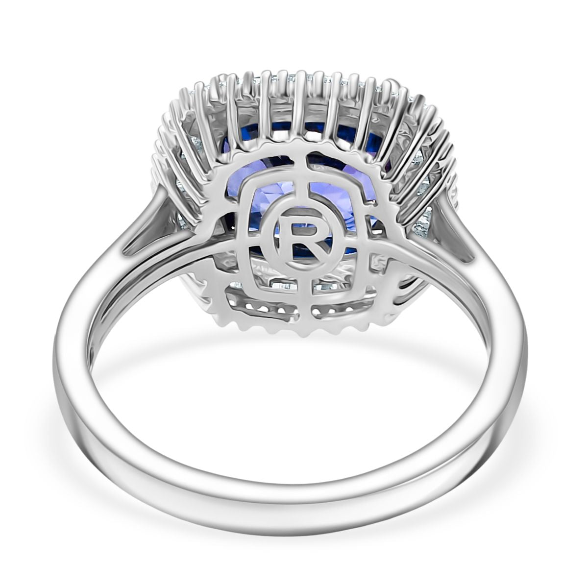 Rhapsody 950 Platinum AAAA Tanzanite &amp; VS-E/F White Diamond Halo Ring 5.03 Ct, Platinum Wt. 6.70 Gms 8212894 6