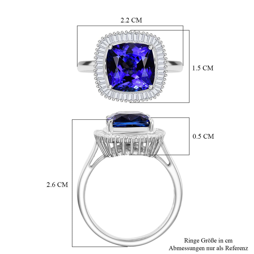 Rhapsody 950 Platinum AAAA Tanzanite & VS-E/F White Diamond Halo Ring 5.03 Ct, Platinum Wt. 6.70 Gms_8212894_6