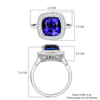 Rhapsody 950 Platinum AAAA Tanzanite & VS-E/F White Diamond Halo Ring 5.03 Ct, Platinum Wt. 6.70 Gms_8212894_6