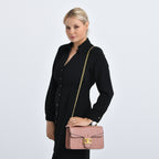 La Marey Genuine Leather Crossbody Bag with Chain Strap (120 cm)  - Pink_8214473_2