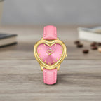 GAMAGES OF LONDON LIMITED EDITION Pure Heart Diamond in Gold Pink Quartz Watch with Stainless Steel - 5 Year Warranty_8215062_1
