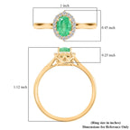 Luxoro 14K Yellow Gold AAA Zambian Emerald, White Diamond I2 Ring, Gold Wt.3.4 Gms  1.000  Ct._8215080_5