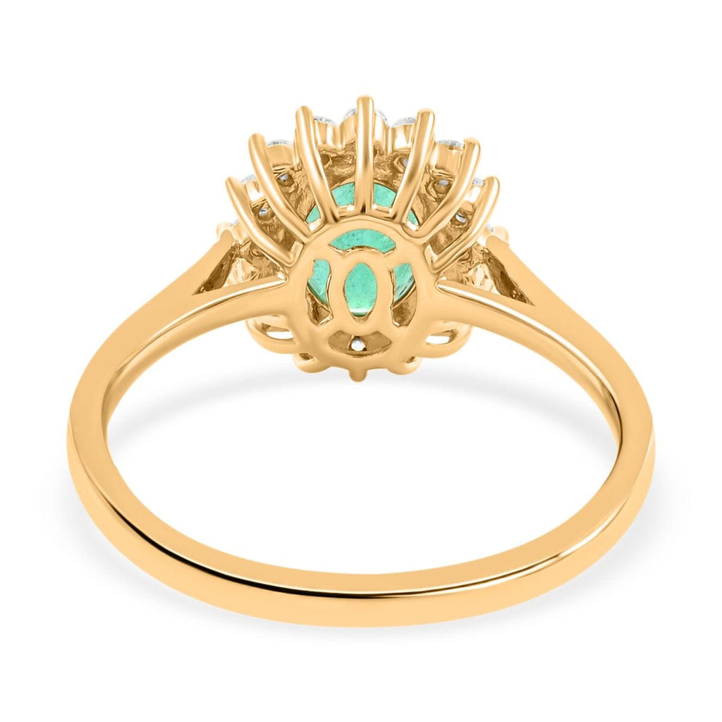 Luxoro 14K Yellow Gold AGI Certified AAA Zambian Emerald & White Diamond Halo Ring 2.18 Ct, Gold Wt. 3.90 Gms_8215119_4