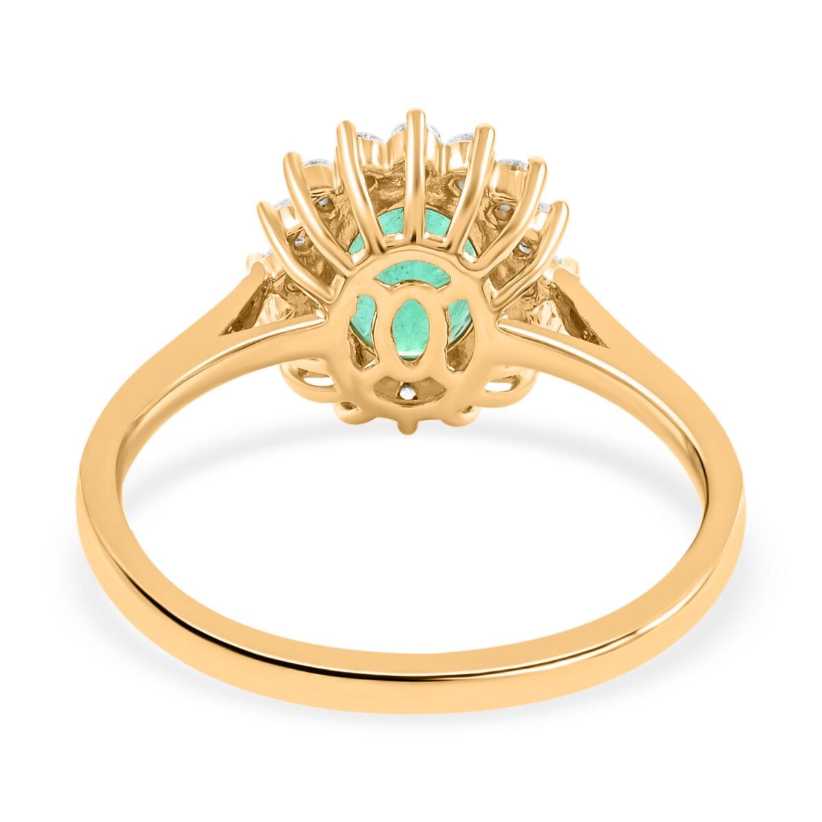 LUXORO AGI Certified 2.1 Ct. AAA Zambian Emerald, White Diamond Halo Ring in 14K Yellow Gold 8215119 4