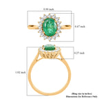 Luxoro 14K Yellow Gold AGI Certified AAA Zambian Emerald & White Diamond Halo Ring 2.18 Ct, Gold Wt. 3.90 Gms_8215119_5