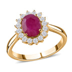 Luxoro 14K Yellow Gold AAA Mozambique Ruby, White Diamond I2 Ring, Gold Wt.3.14 Gms  1.790  Ct._8215130