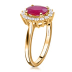Luxoro 14K Yellow Gold AAA Mozambique Ruby, White Diamond I2 Ring, Gold Wt.3.14 Gms  1.790  Ct._8215130_2