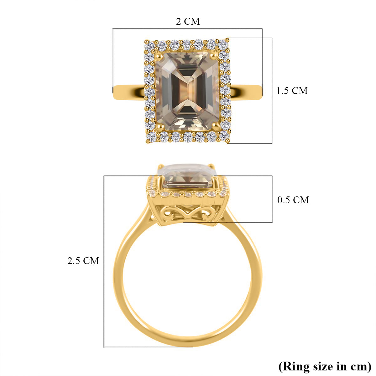 Certified &amp; Appraised LUXORO 14K Yellow Gold AAA Turkizite, White Diamond Halo Ring, 4.37 Ct. 8215172 6