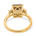 Luxoro - 14K Yellow Gold AGI Certified AAA Turkizite & White Diamond Trilogy Ring 4.35 Ct_8215178_5