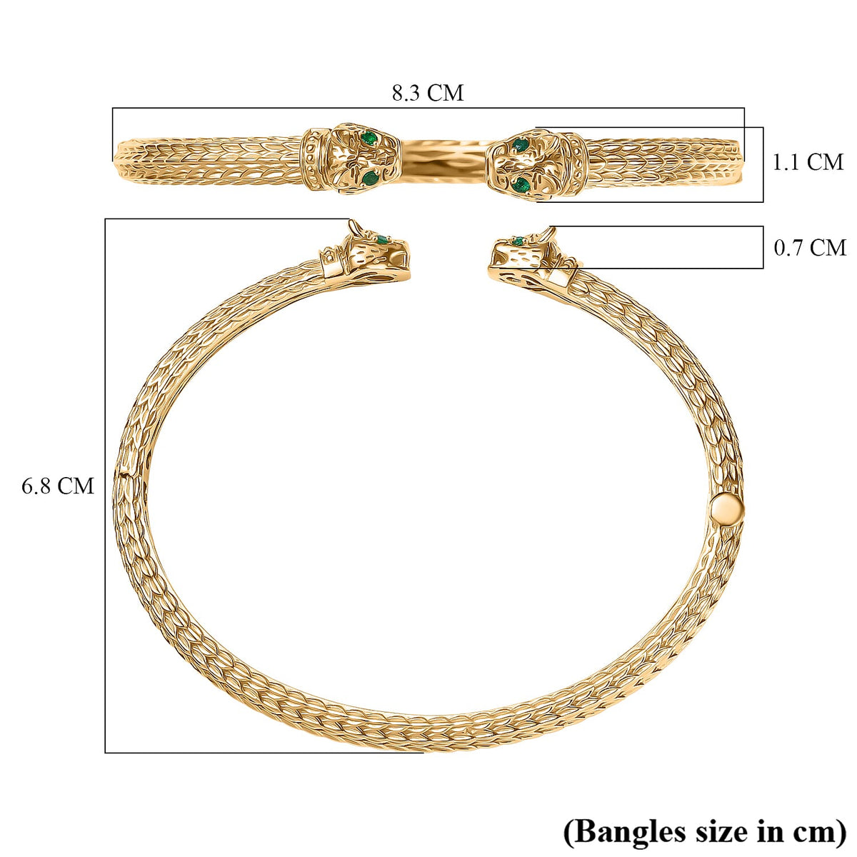 Designer Inspired - Emerald Full Bangle 7.5 inch V32514902 6