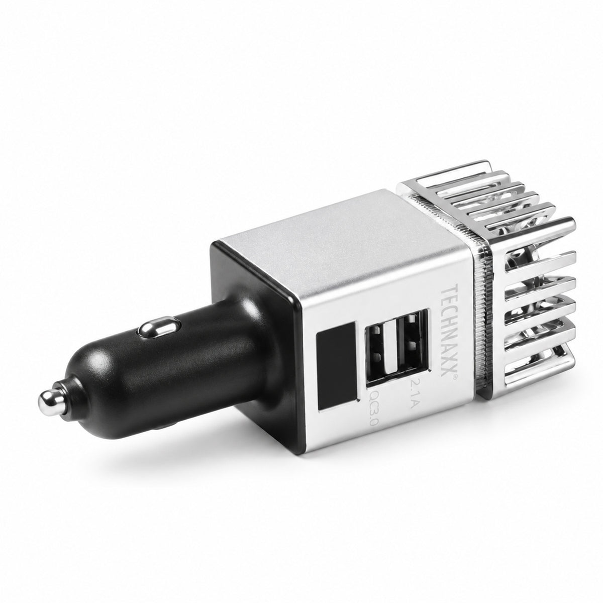 Technaxx Car Air Purifier for 12-24V Cigarette Lighter with 2x USB - Silver V32652040 0