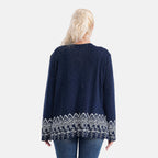 Tamsy Brushed Stretch Polka Dot Jersey Top (One Size) - Navy_8216648_1