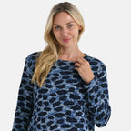 Super Cozy Tamsy Brush Stretch Jersey Jumper (One Size) - Navy & Blue_8217720_4