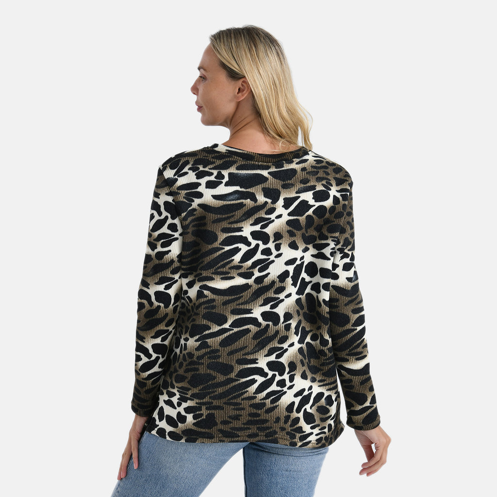 Super Cozy Tamsy Brush Stretch Jersey Jumper (One Size) - Coffee_8217721_1