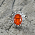 Luxuriant 950 Platinum AAA Fire Opal Lab Grown Diamond (VS/EF) Double Halo Ring 2.30 Ct, Platinum Wt. 5.50 Gms._8220878_1