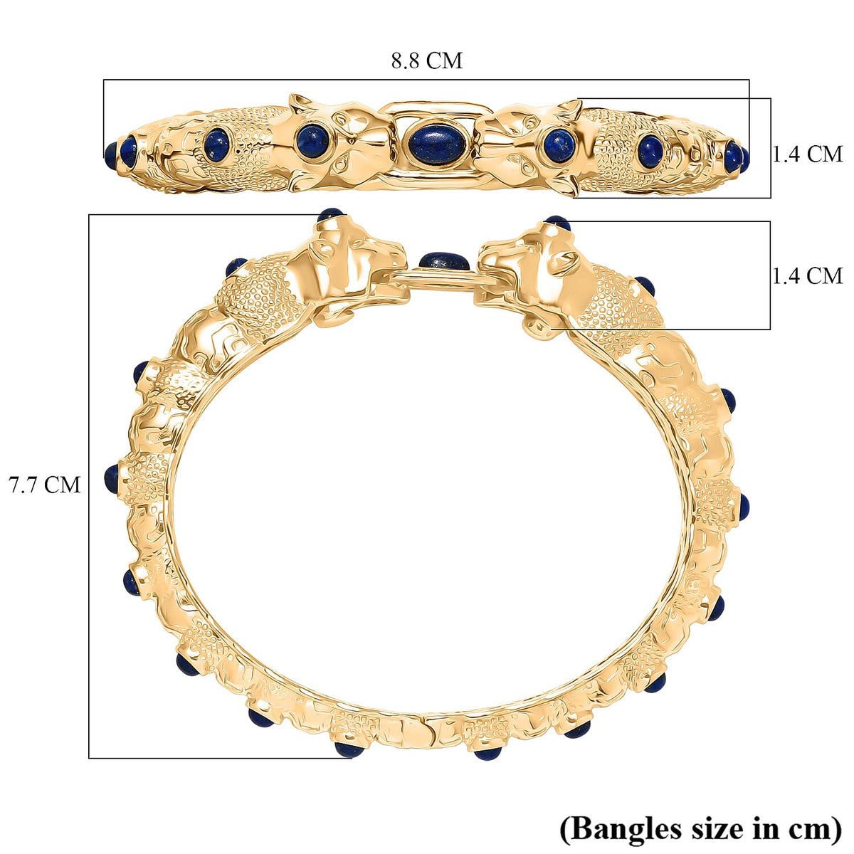 Designer Inspired - Lapis Lazuli Bangle (Size - 7.5) 8221255 6