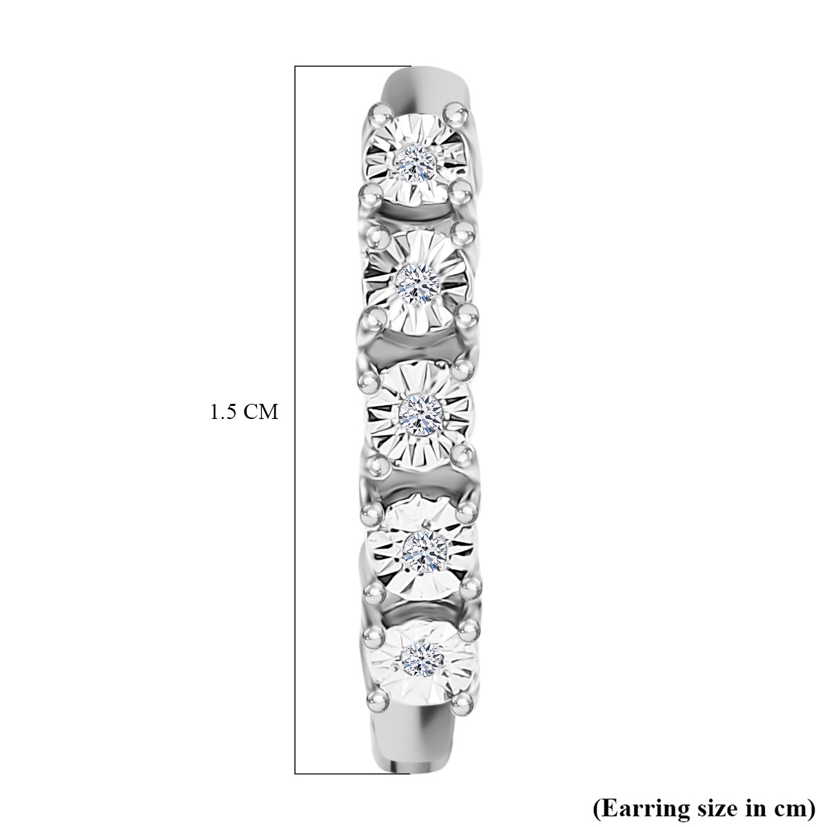 Natural White Diamond Full Hoop Earring Platinum Overlay Sterling Silver 8221521 5