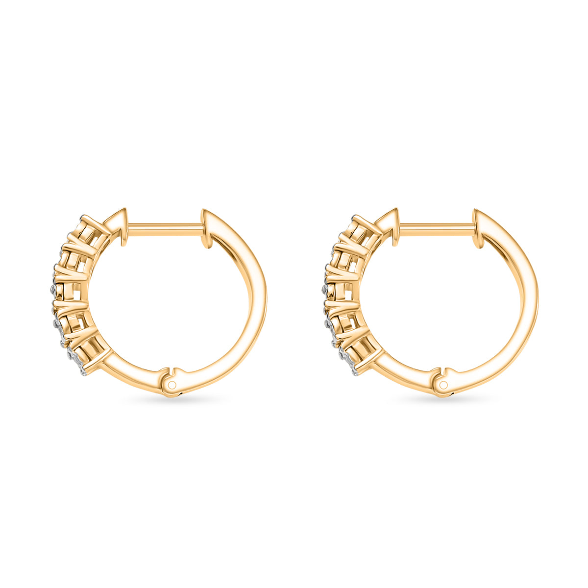 Dâ€™joy White Diamond Full Hoop Earring in 18K Vermeil Yellow Gold Over Sterling Silver 8221522 4
