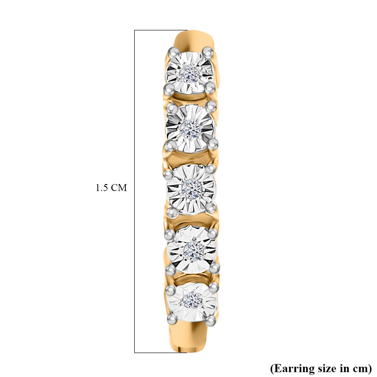 Dâ€™joy White Diamond Full Hoop Earring in 18K Vermeil Yellow Gold Over Sterling Silver 8221522 5