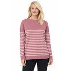 Pure And Natural Boat Neck Stripeed Jumper (Size 20) - Pink