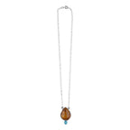Amber, Sleeping Beauty & Turquoise Necklace (Size - 20) in Sterling Silver 18.00 Ct, Silver Wt.14.70 Gms._8224010_1