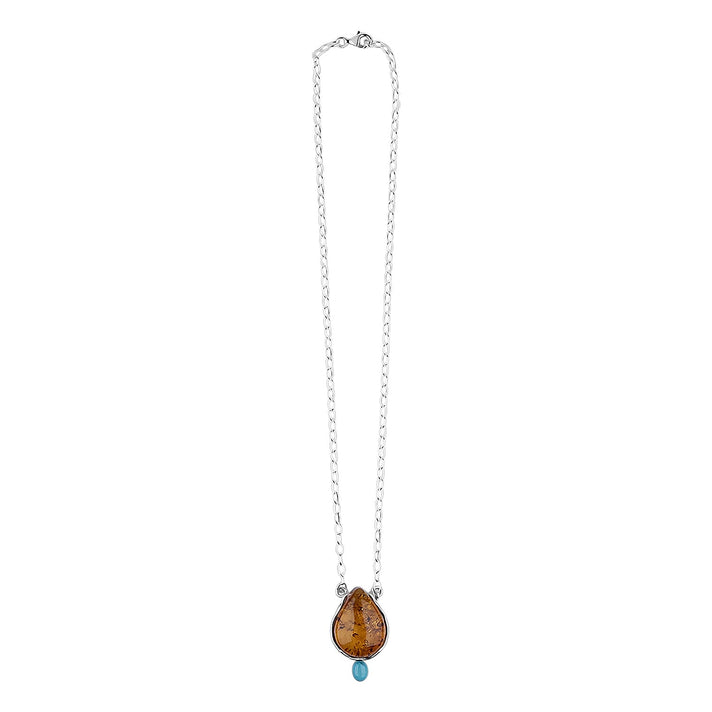 Amber, Sleeping Beauty Turquoise Necklace (Size - 20) with Lobster Clasp in Sterling Silver, 17 Ct. 8224010 2