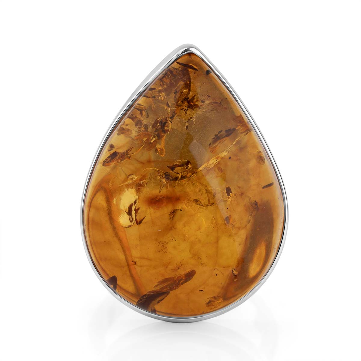 Amber Ring Sterling Silver 20.00 Ct, Silver Wt. 10.50 Gms. 8224014 0