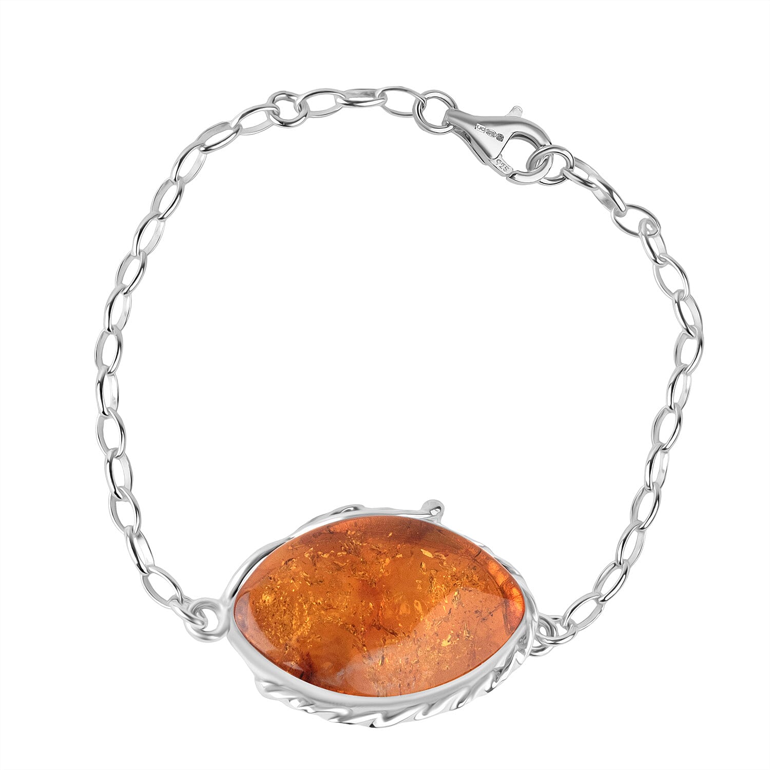 Amber Chain Bracelet (Size - 8) in Sterling Silver 22.50 Ct. V32522602 0