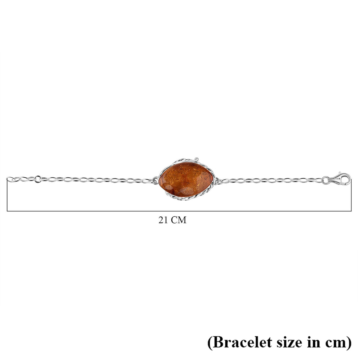 Amber Chain Bracelet (Size - 8) in Sterling Silver 22.50 Ct. V32522602 3