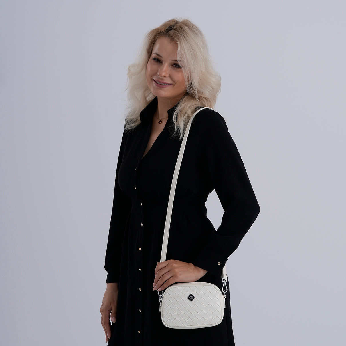 BIG Genuine leather Crossbody Bag  - White 8224176 1
