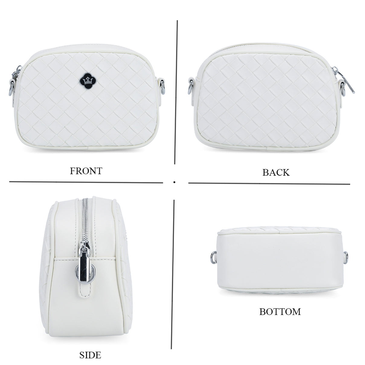 BIG Genuine leather Crossbody Bag  - White 8224176 3