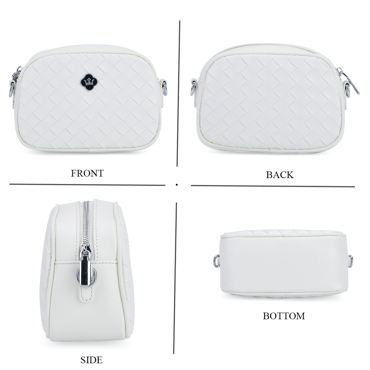BIG Genuine leather Crossbody Bag  - White 8224176 3