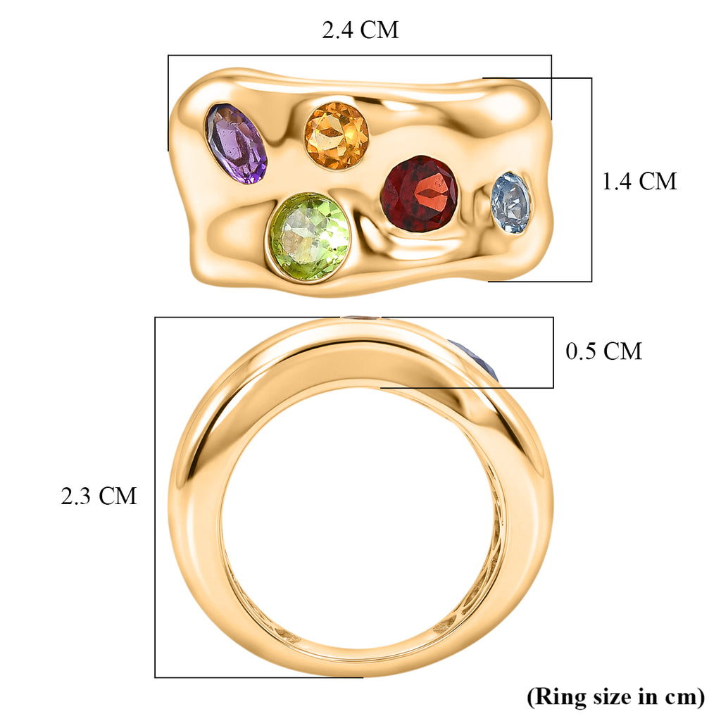 EverTrue - African Amethyst & Multi Gemstones Ring in Yellow Gold Tone 2.14 Ct._8224198_5