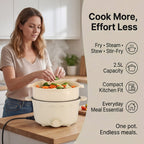 Bliss - Beyond Electric Hot Pot, Frying, Stewing, And Stir-Fry Functions, Adjustable Temperature (2.5 Liters) - Beige