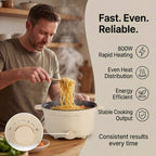 Bliss - Beyond Electric Hot Pot, Frying, Stewing, And Stir-Fry Functions, Adjustable Temperature (2.5 Liters) - Beige