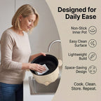 Bliss - Beyond Electric Hot Pot, Frying, Stewing, And Stir-Fry Functions, Adjustable Temperature (2.5 Liters) - Beige