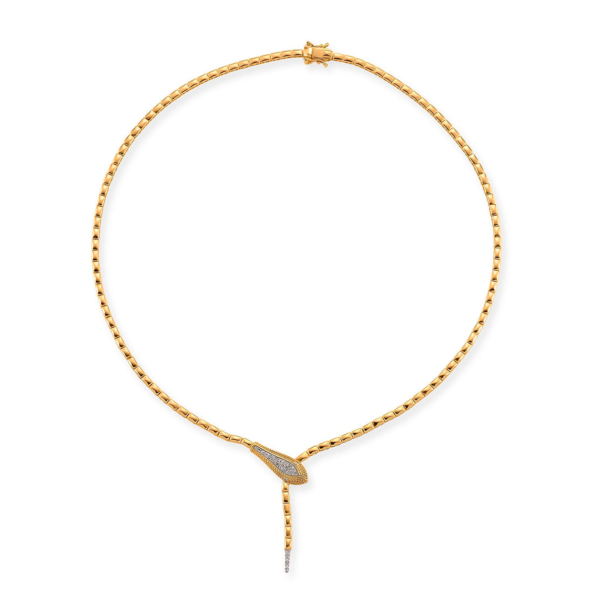 LUXURIANT Lab Grown Diamond Serpentine Necklace (Size 20) in 18K Vermeil Yellow Gold Plated Sterling Silver (SI-GH) 8225766 0