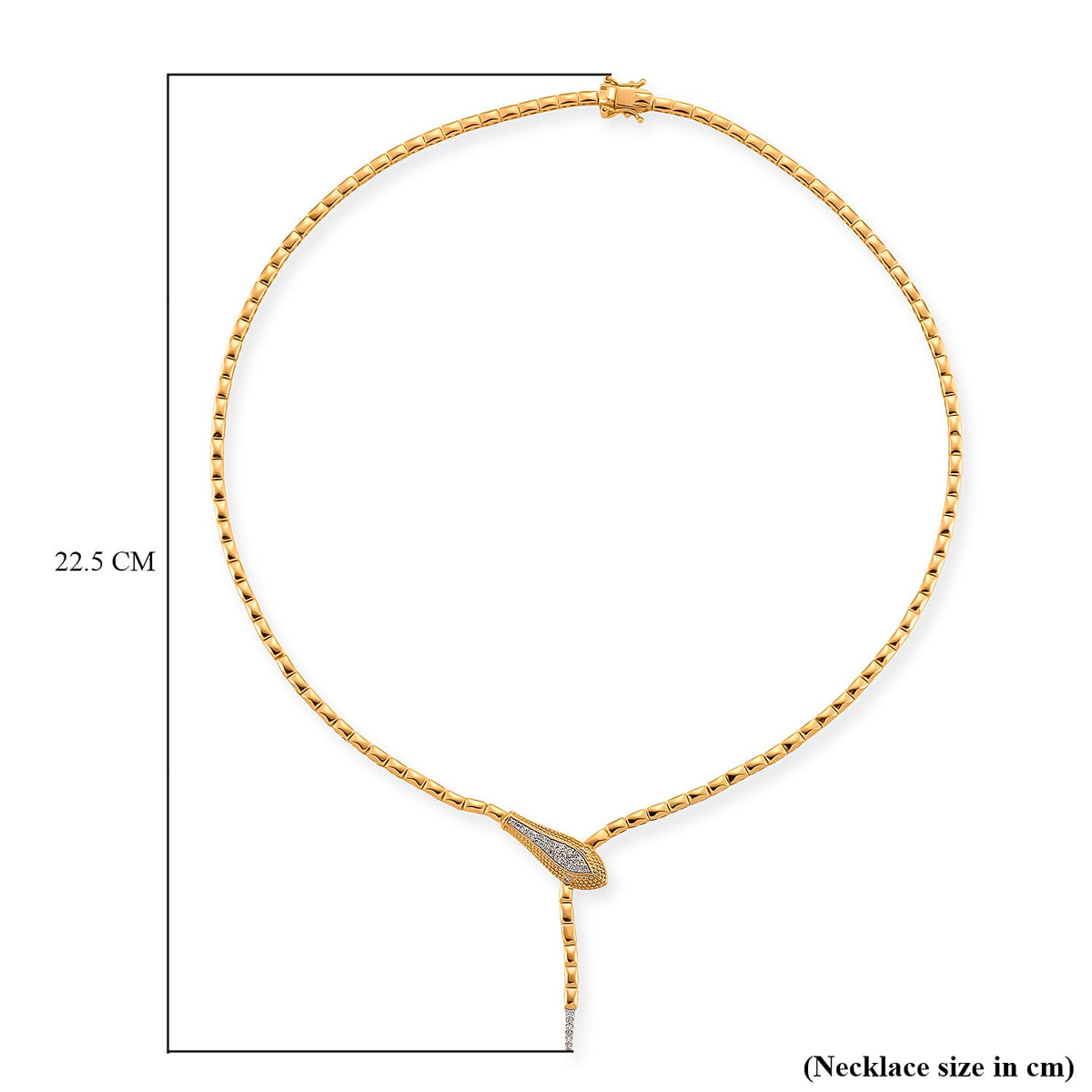 LUXURIANT Lab Grown Diamond Serpentine Necklace (Size 20) in 18K Vermeil Yellow Gold Plated Sterling Silver (SI-GH) 8225766 7