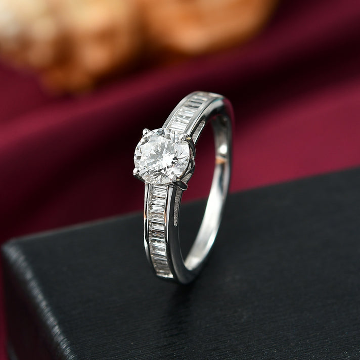 LUXURIANT 1.50 Ct. Lab Grown Diamond Ring in Rhodium Overlay Sterling Silver SGL Certified (SI-GH) 8225825 2