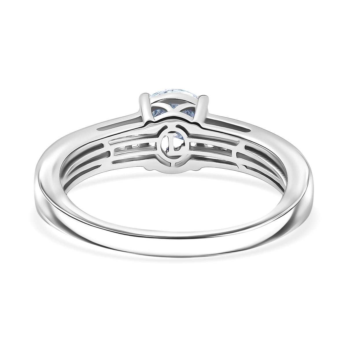 LUXURIANT 1.50 Ct. Lab Grown Diamond Ring in Rhodium Overlay Sterling Silver SGL Certified (SI-GH) V32627541 5