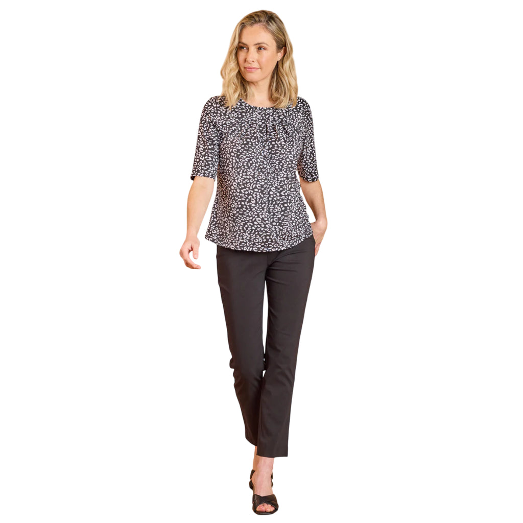 Emreco Pleated Neckline Blouse (Size 16) - Black_8226244_4