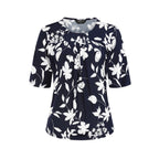 Emreco Pleated Neckline Blouse (Size 10) - Blue_8226248