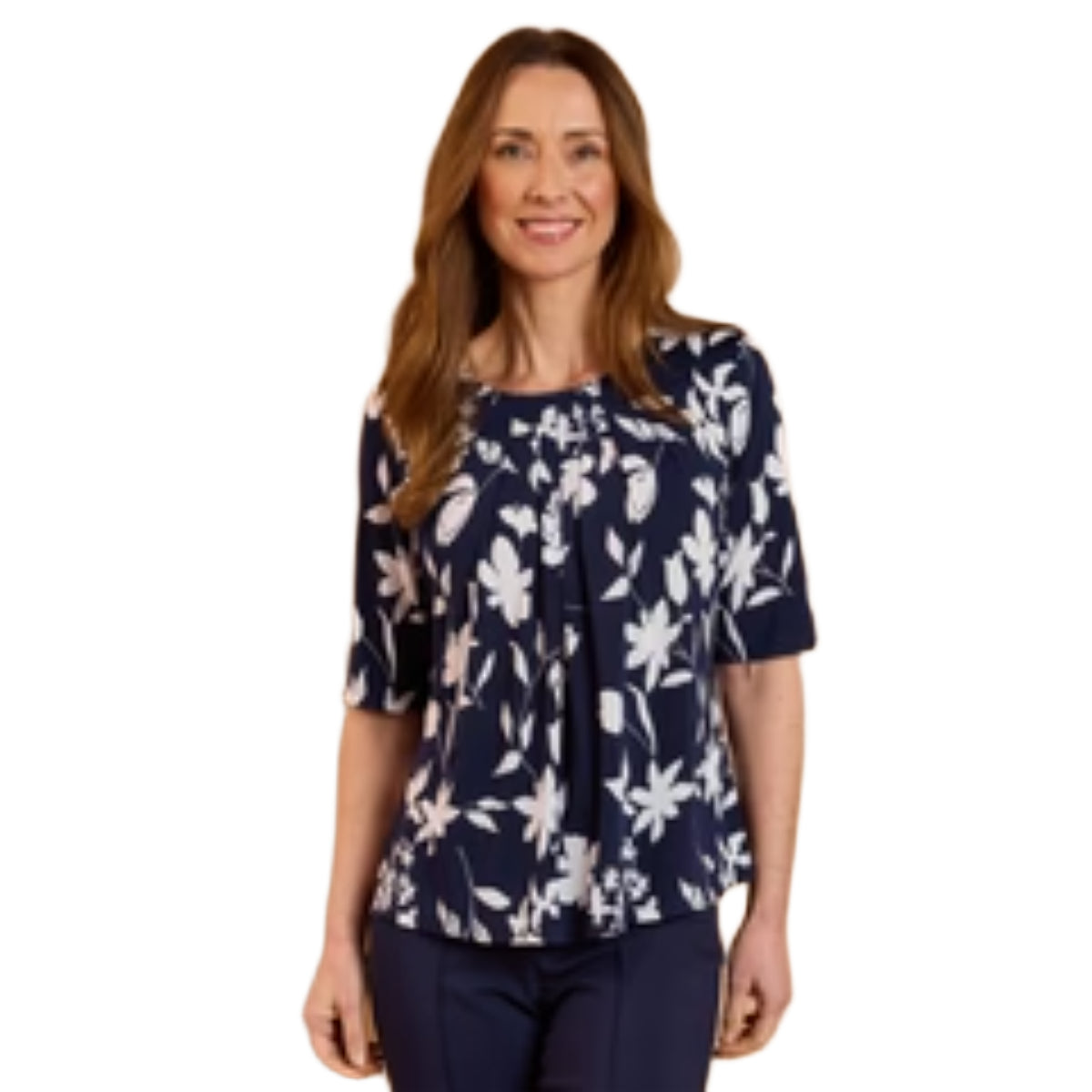 Emreco Pleated Neckline Blouse (Size 10) - Blue 8226248 1