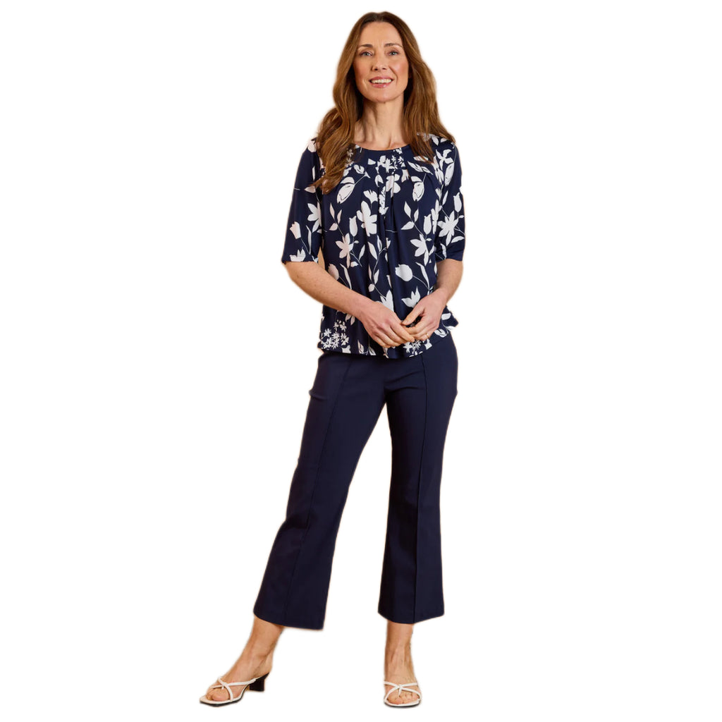 Emreco Pleated Neckline Blouse (Size 10) - Blue_8226248_2