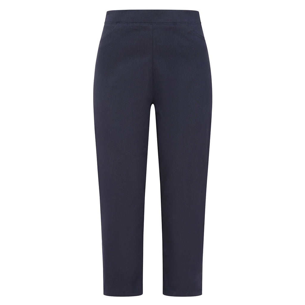 Emreco Bengaline Crop Trousers (Size 12) - Navy