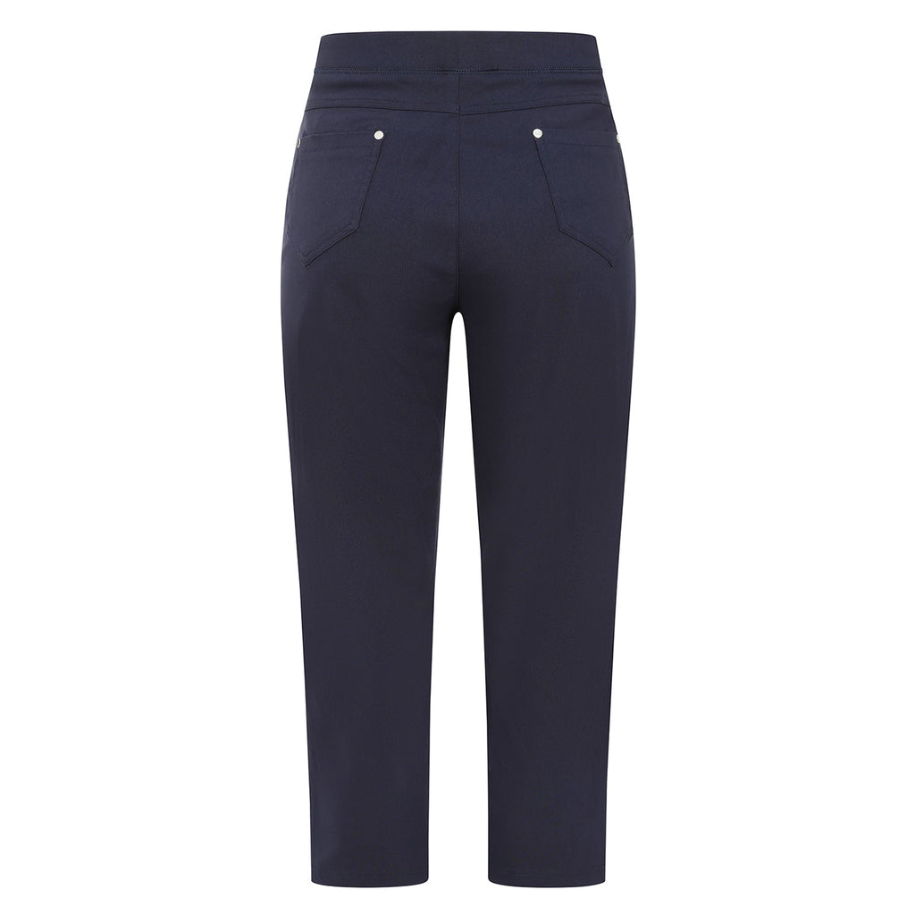 Emreco Bengaline Crop Trousers (Size 16) - Navy